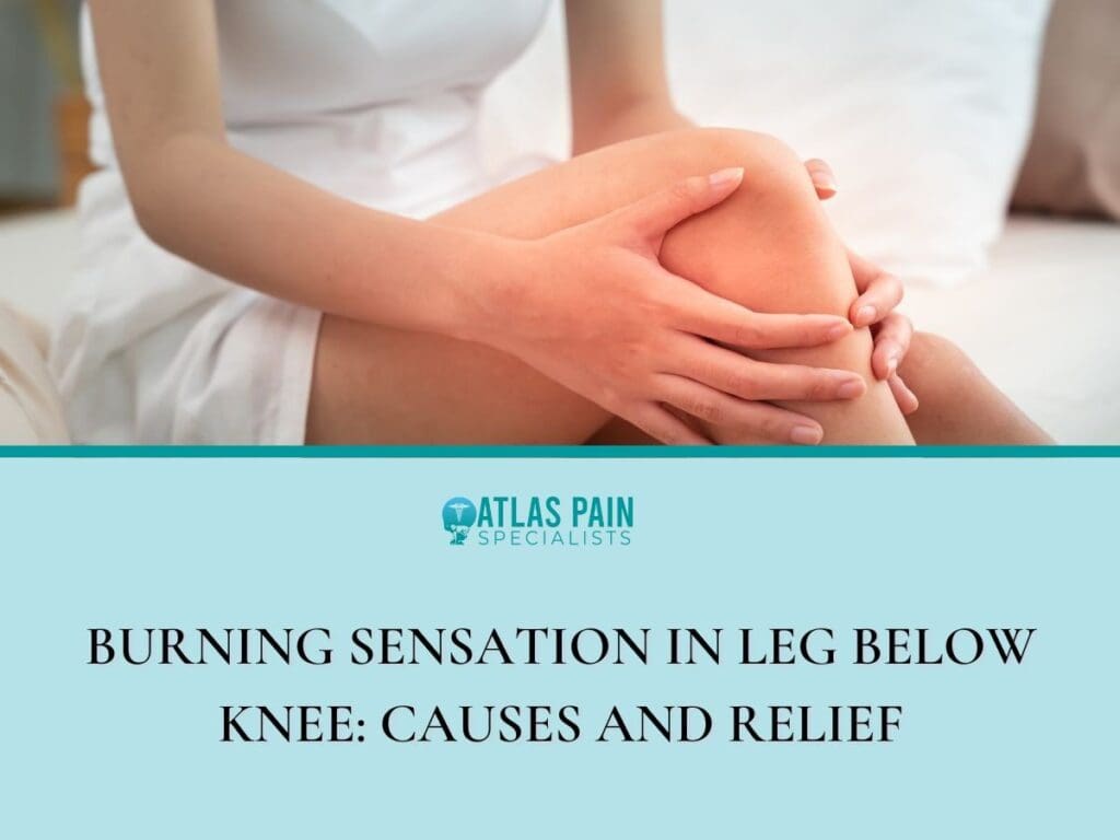 Burning Sensation in Leg Below Knee: Causes and Relief|Infographic illustration on Causes of Burning Sensation Below the Knee|Infographic illustration on Causes of Burning Sensation Below the Knee|Infographic illustration on Managing Burning Sensation Below the Knee